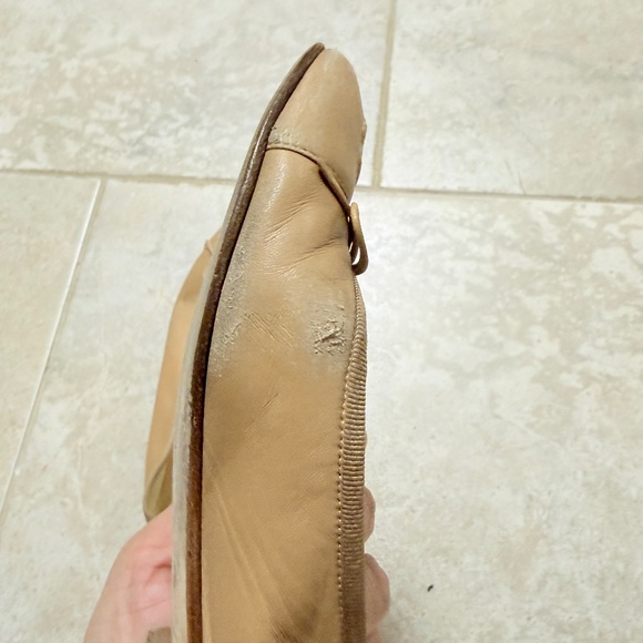 Chanel Beige Leather CC Bow Cap Toe Ballet EU 36 - Picture 12 of 12